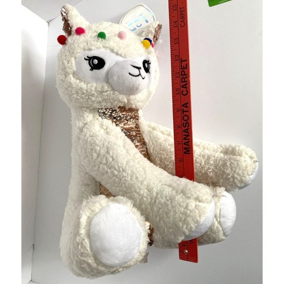 Love2Design Llama Large Plush Reversible Sequins 15x12x12 Inches With Tags - Picture 13 of 15